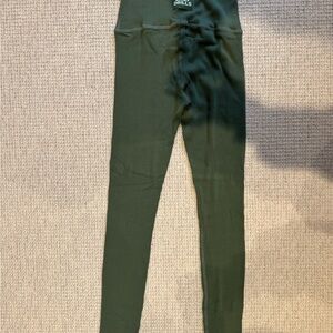 Daily Drills Green Ribbed Leggings